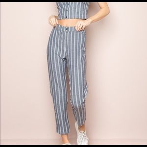 Brandy Melville Blue & White Striped Tilden Pants